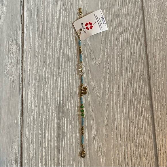 Wild Poppy Women's Delicate Handmade Beaded Bracelet Set of Two NEW - Picture 7 of 8